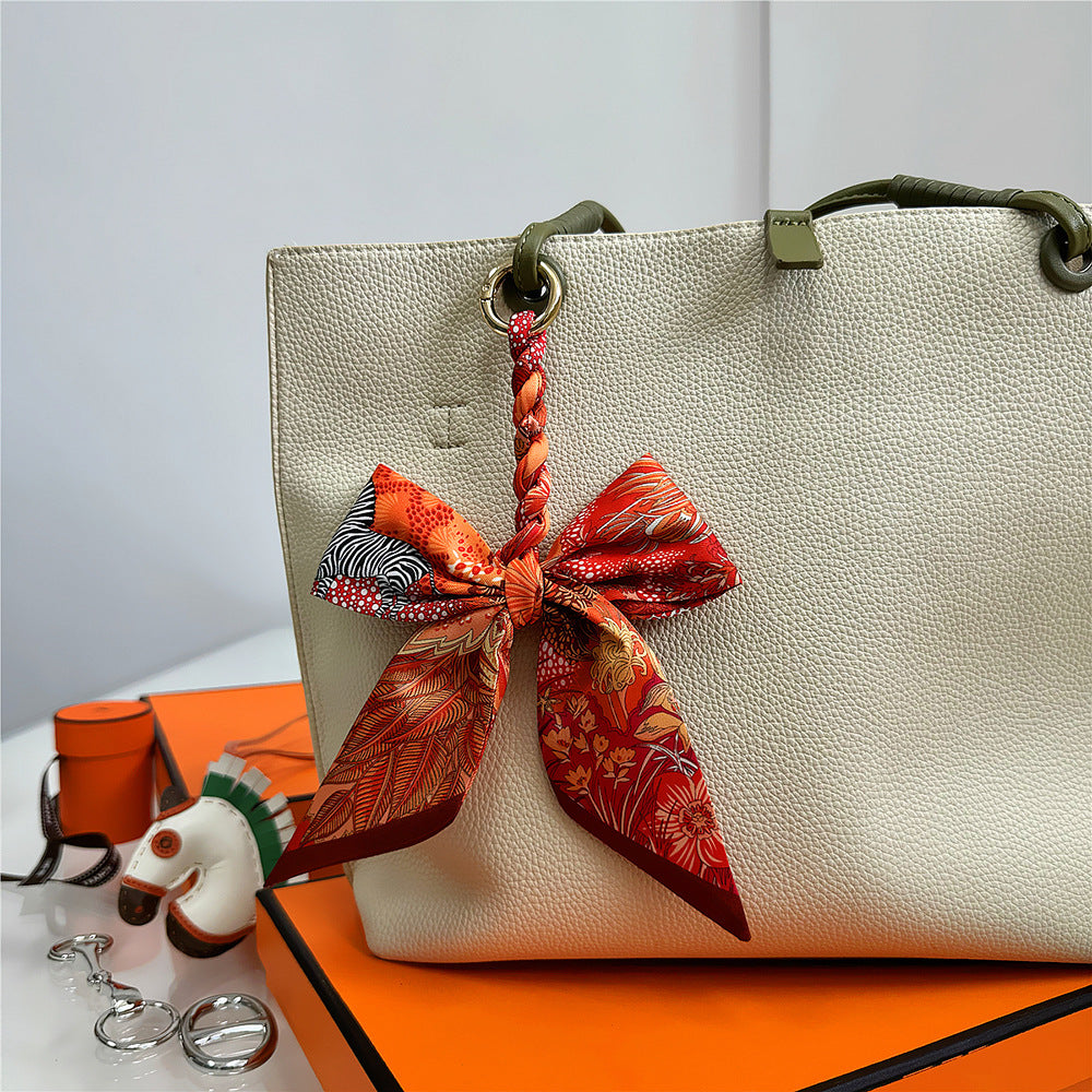 Women's Polyester Bag Decorative Scarf Pendant