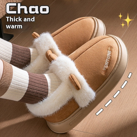 Home Indoor Warm Thick Bottom Non Slip Cotton Slippers