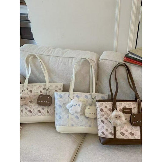 Large Capacity Cute Toast Hand Tote Bag