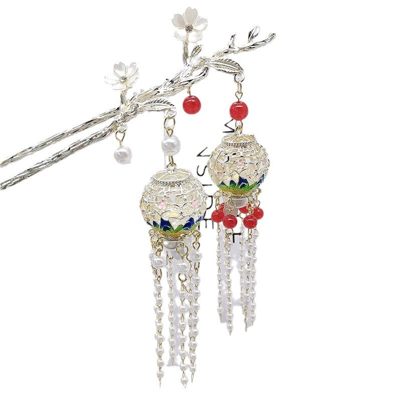 Ancient Landscape Lantern Luminous Hairpin High Sense