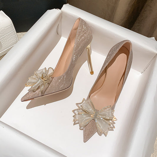 Stiletto Butterfly Pointed Toe French Shoes Are Not Tired