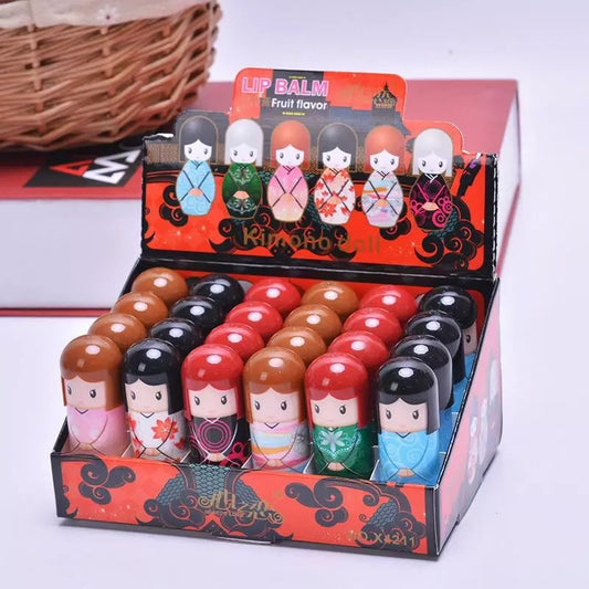 Japanese Doll Lip Balm 24 Packs Cute Moisturizing