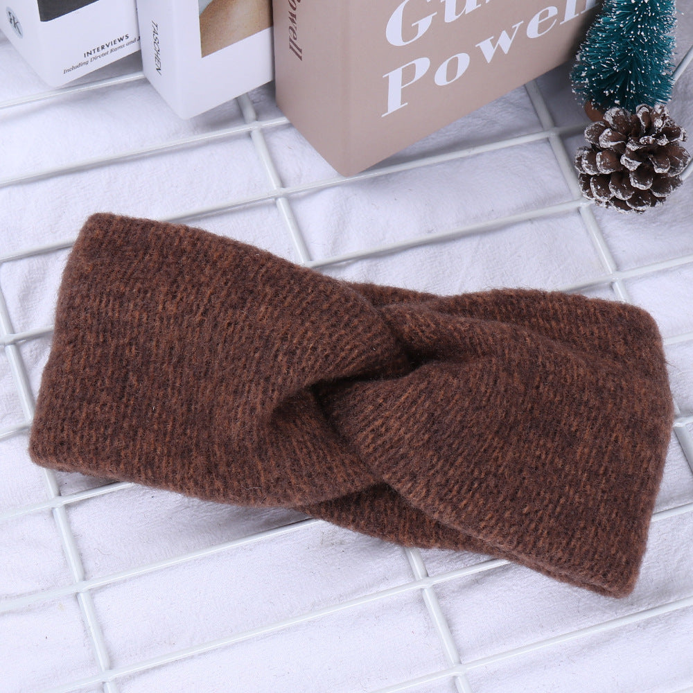 Simple And Versatile Wide-sided Cross Woven Knitted Headband