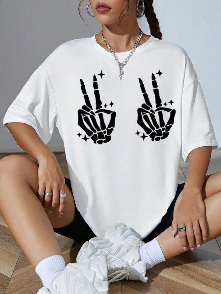 Summer Pattern Letter Print Short-sleeve T-shirt Top