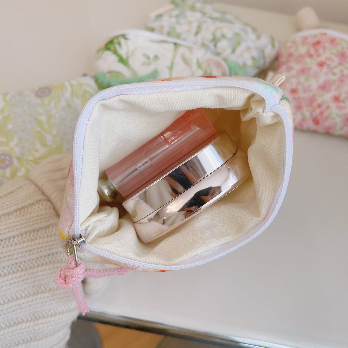 Cloth Bag Earphone Lipstick Tampon Storage Bag Card Bag Quilted Thick