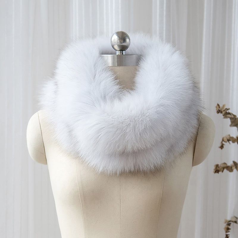 Fox Fur Big Collar Silver Fox Hit Color Fashion Color Matching Collar