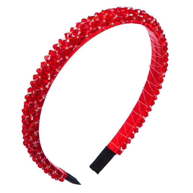 Fishing Line Beaded Fine-edge Fabric Hair Band Women