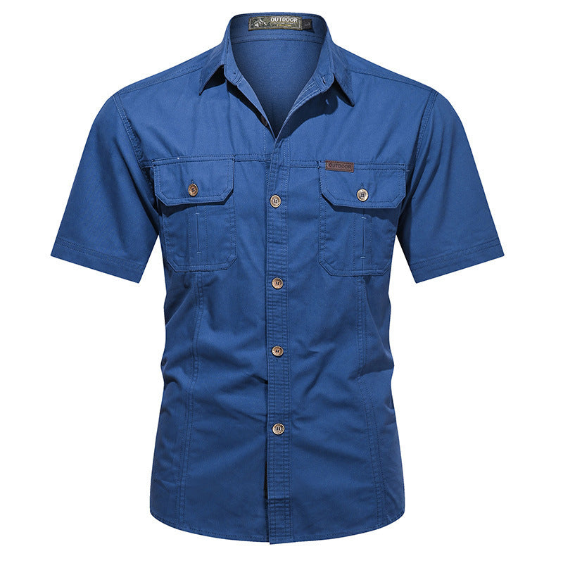 Solid Color Shirt Loose Half Sleeve Coat