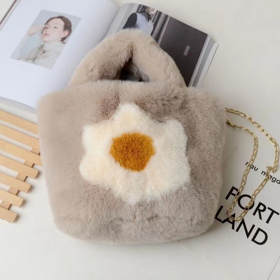Women's Fashion All-match Plush One-shoulder Crossbody Handbag