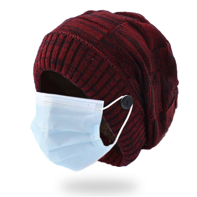 Women's Fashion Flanged Mixed Color Sweater Hat