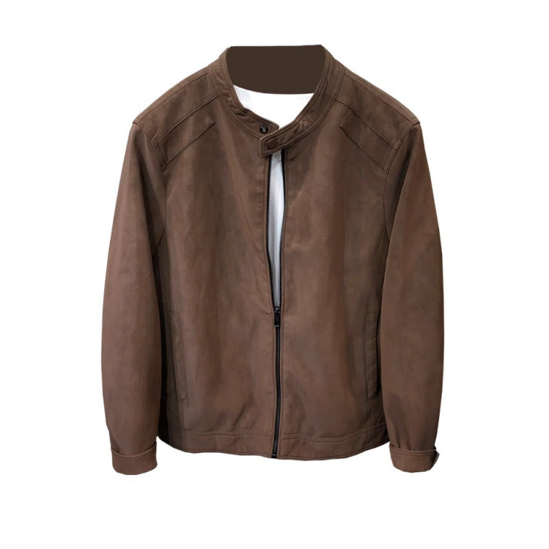 Mens Slim-Fit Handsome Trendy Biker-Style Thickened Casual Jacket
