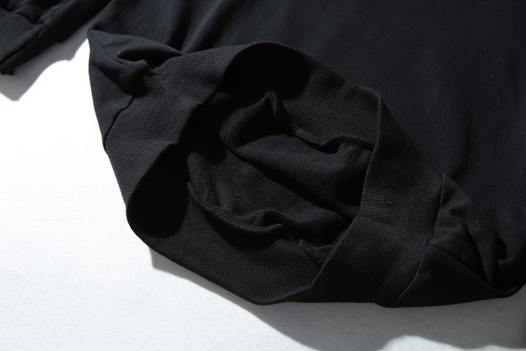 Embroidered Top Men's Casual Ethnic Style Pullover Round Neck Cotton Plus Velvet Sweatshirt