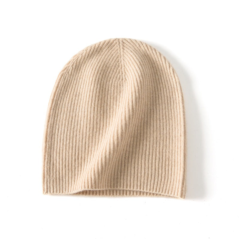 Pure Cashmere Knitted Wool Hat All-match Bag Cap Sleeve Cap All-match Casual Shopping Cashmere Hat