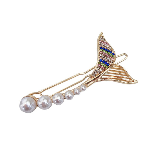 Exquisite and simple mermaid tail hairpin side clip girl