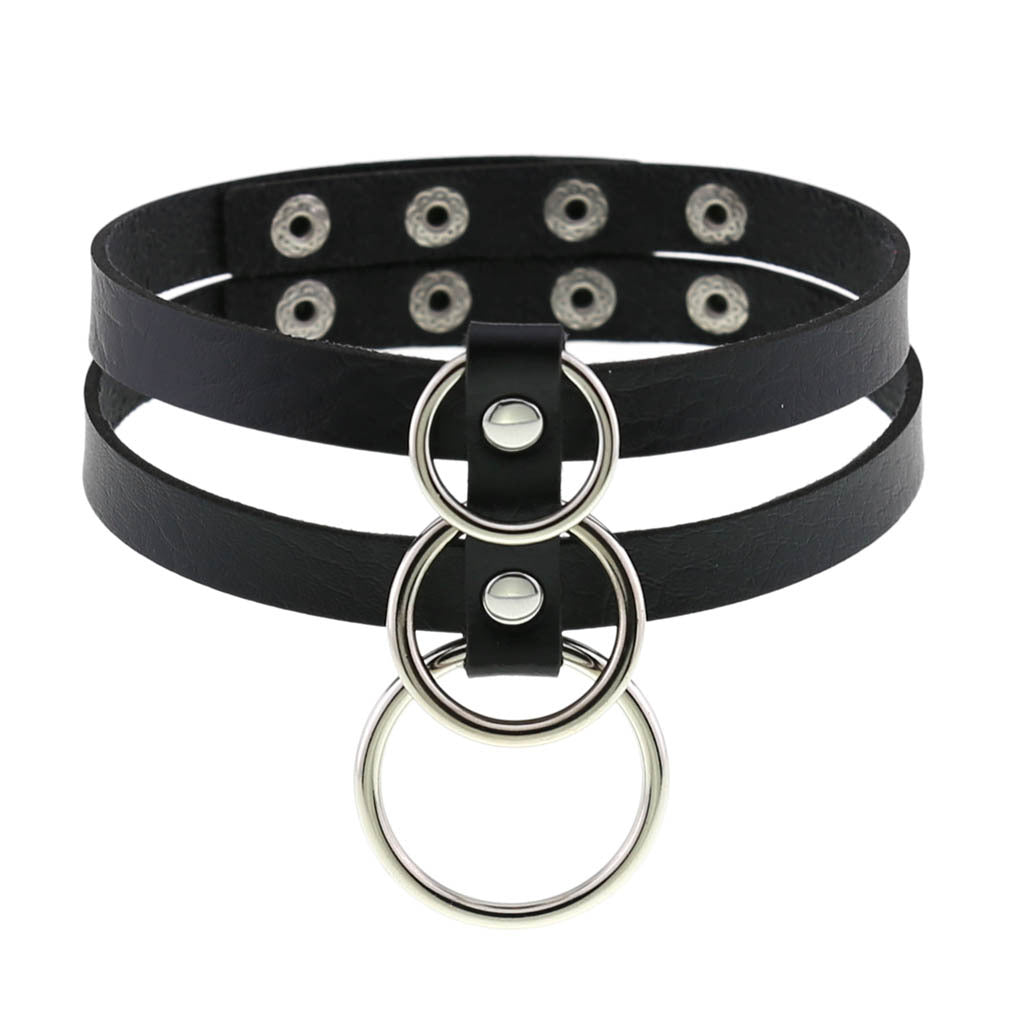 New Black Adjustable Lace Leather Choker