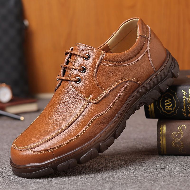 Mens Leather Shoes With A Tendon-sole