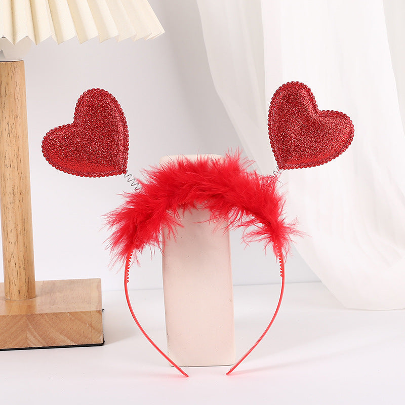 Red Heart Headband Accessories Three-dimensional