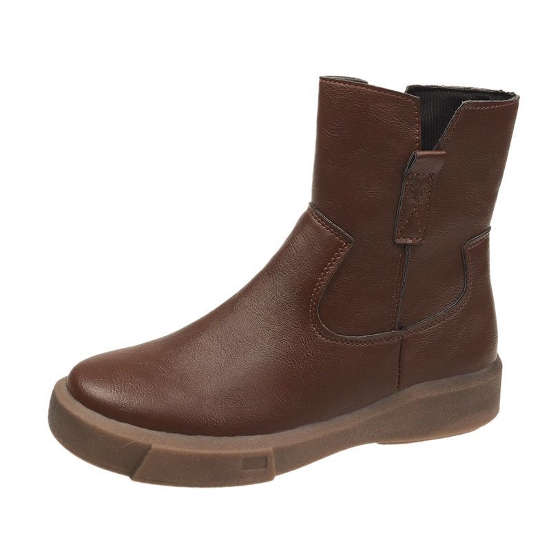 Women's Round toe Mid-heel Thick Heel Martin Boots