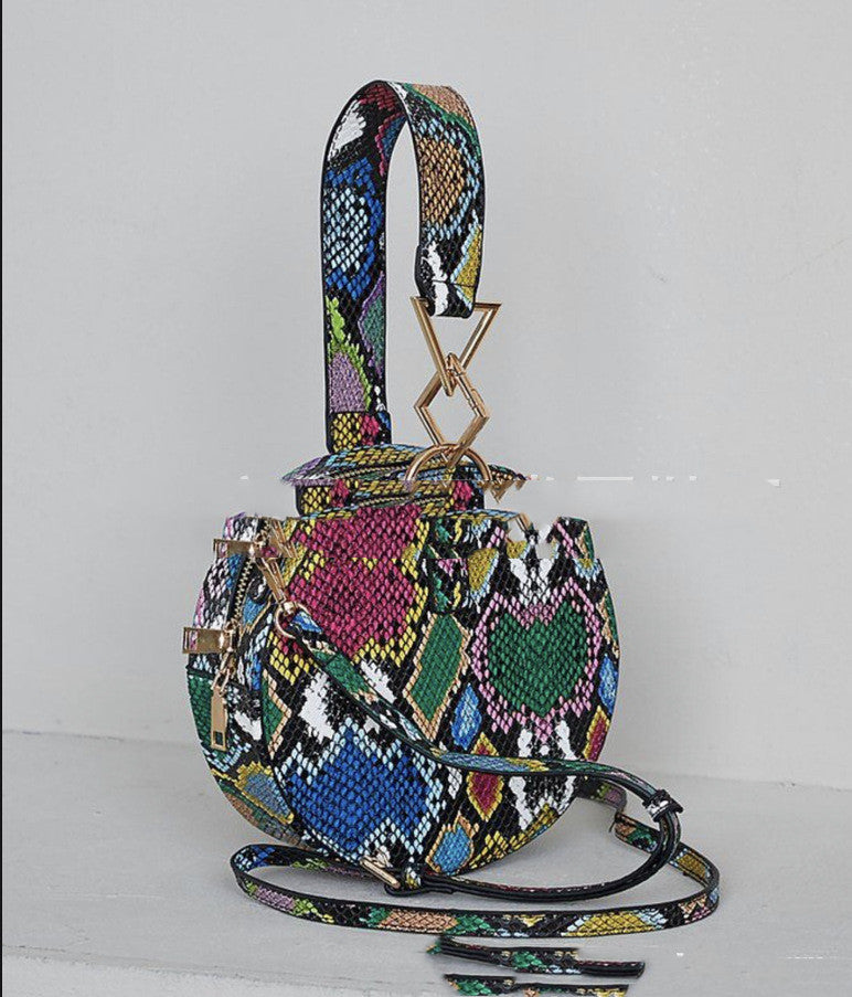 Ladies Snake Print Printed Shoulder Handbag Female Bag