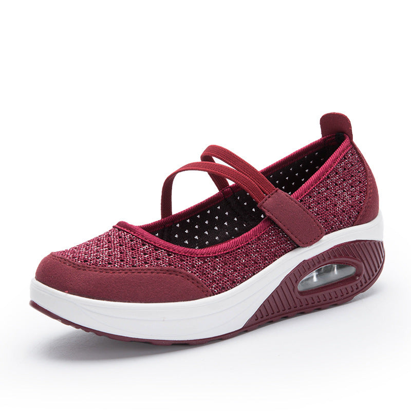 Mesh platform mother shoes