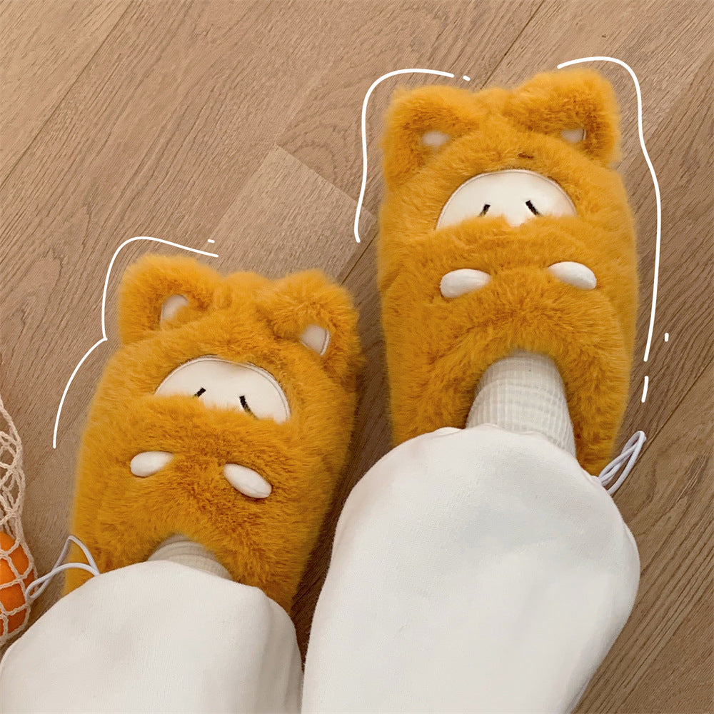 Women's Fashion Casual Plush Wrapped Head Cotton Slippers