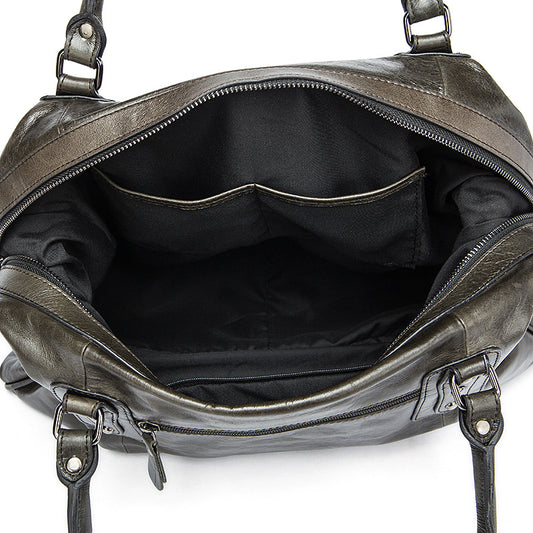 Rejsetaske i kohud, håndtaske, rejsetaske, rejse-duffelbag i ægte læder