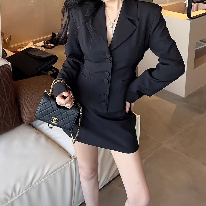 Classic Design Blazer And Skirt Set