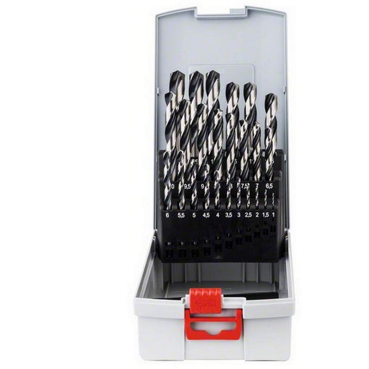 Bosch Professional 25-delars HSS spiralborrsats PointTeQ (för metall, ProBox, tillbehör skruvdragare)