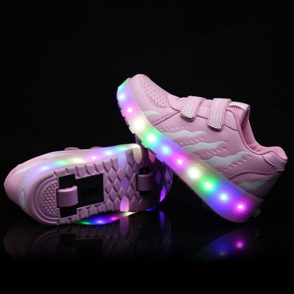 Barnsneakers med 2–4 hjul, för pojkar och flickor, sneakers för fest, födelsedag och jul