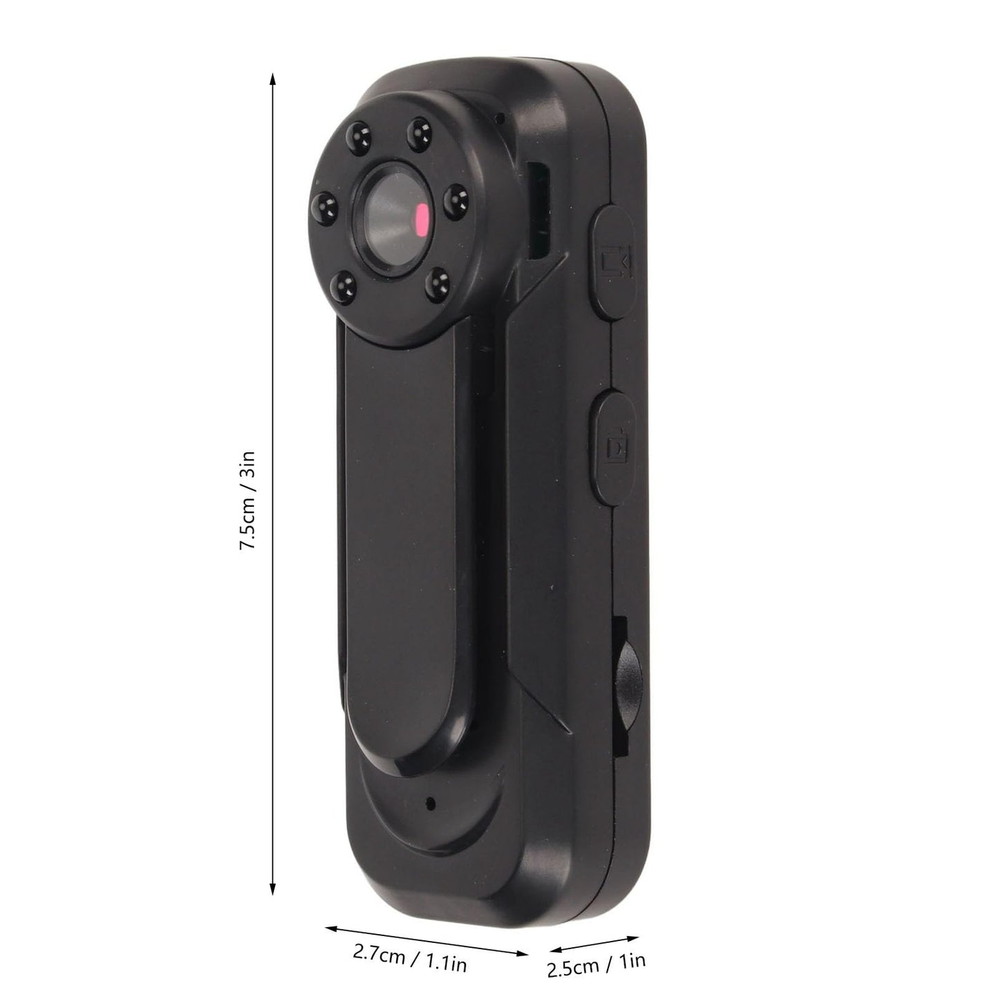 Liten Kroppskamera, Full HD-minikamera Body Wear-kamera, 1080P 120° Vidvinkel Trådlös Bärbar Minivideokamera med Personlig Ficka med Mörkerseende