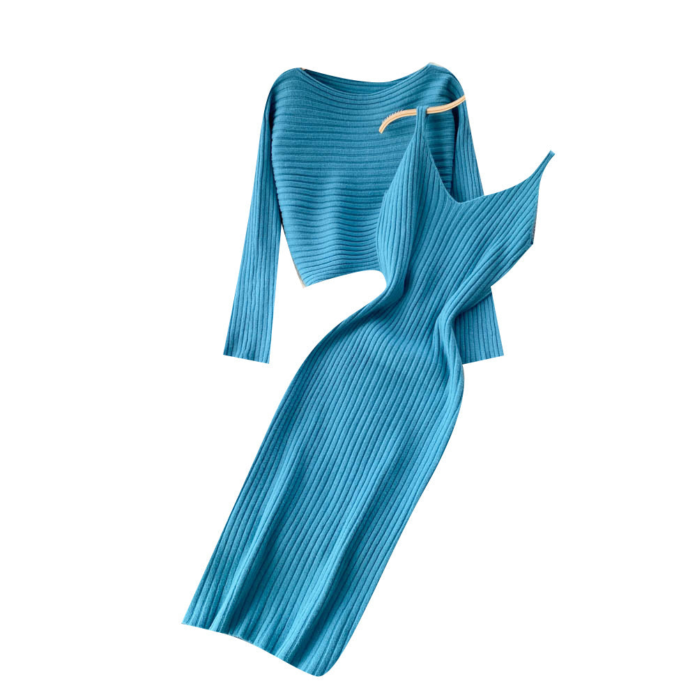 Retro Top With Straps V-neck And An Elegant Bodycon Dress