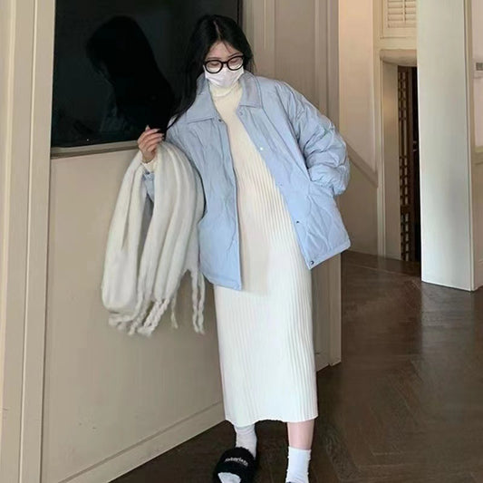 Loose Lapels Korean Short Cotton Coat