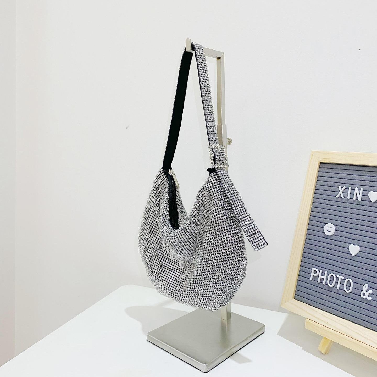 Ny Aftentaske Med Diamanter Håndknyttede Rhinestones