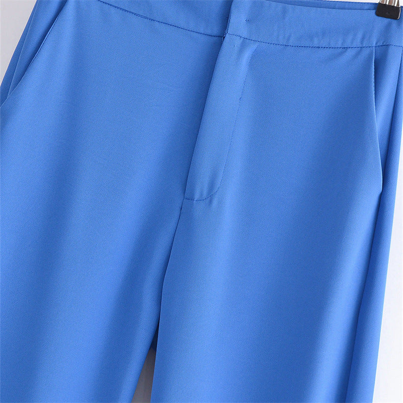 Split Klein Blue Street Wide Leg Pants