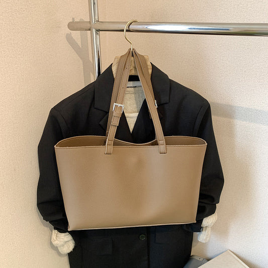 Solid Color Casual Portable Women's Commuter Tote