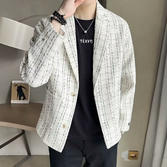 Mens Avant-garde Plaid Blazer