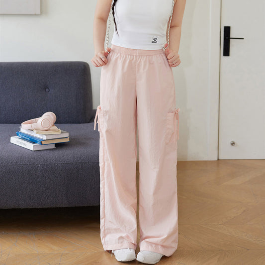 Big Pocket Bow Straight Plus Size Overalls