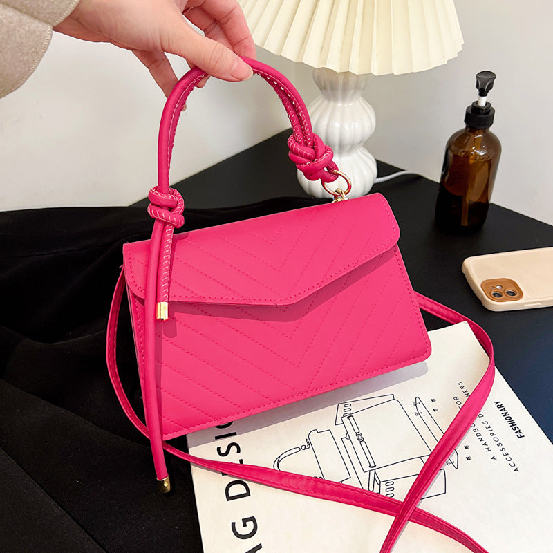 Versatile Triangle Cover Striped Small Square Bag