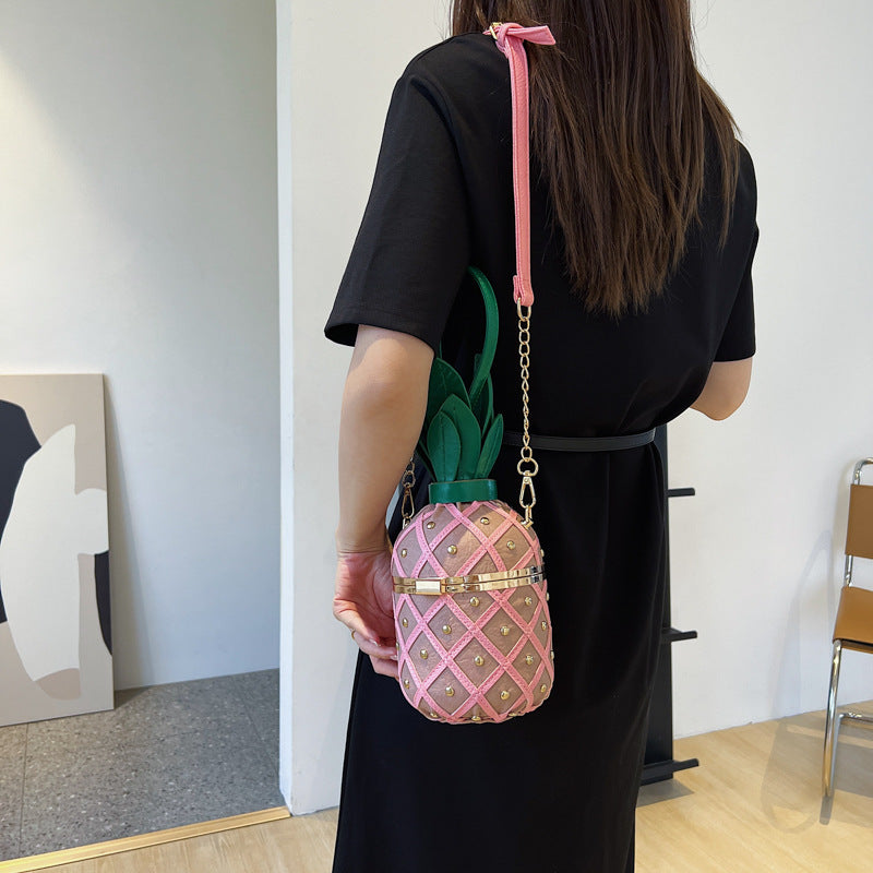 Women's Pineapple Rivet Diamond Casual Handbag