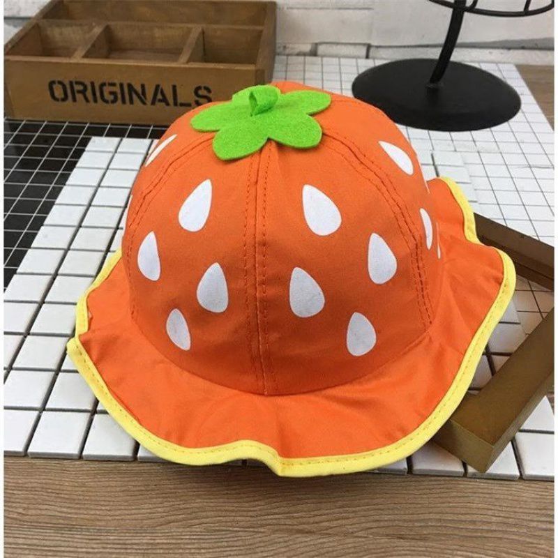 Strawberry Thin Sunhat Princess Girl Sunshade Basin Hat