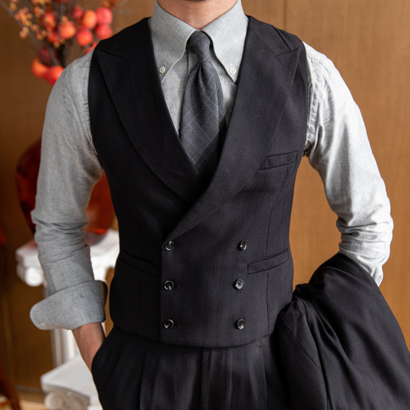 High-quality Banquet Suit Collar Double-breasted Vest