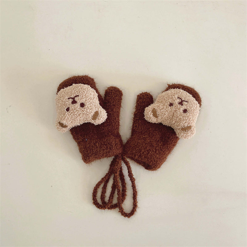 Children's Plush Warm Plus Velvet Gloves