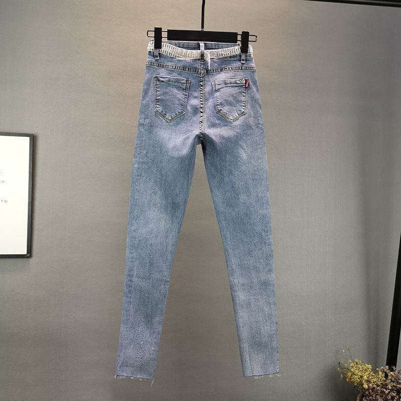 Mode Stræktynde Jeans Med Hotte Rhinestones