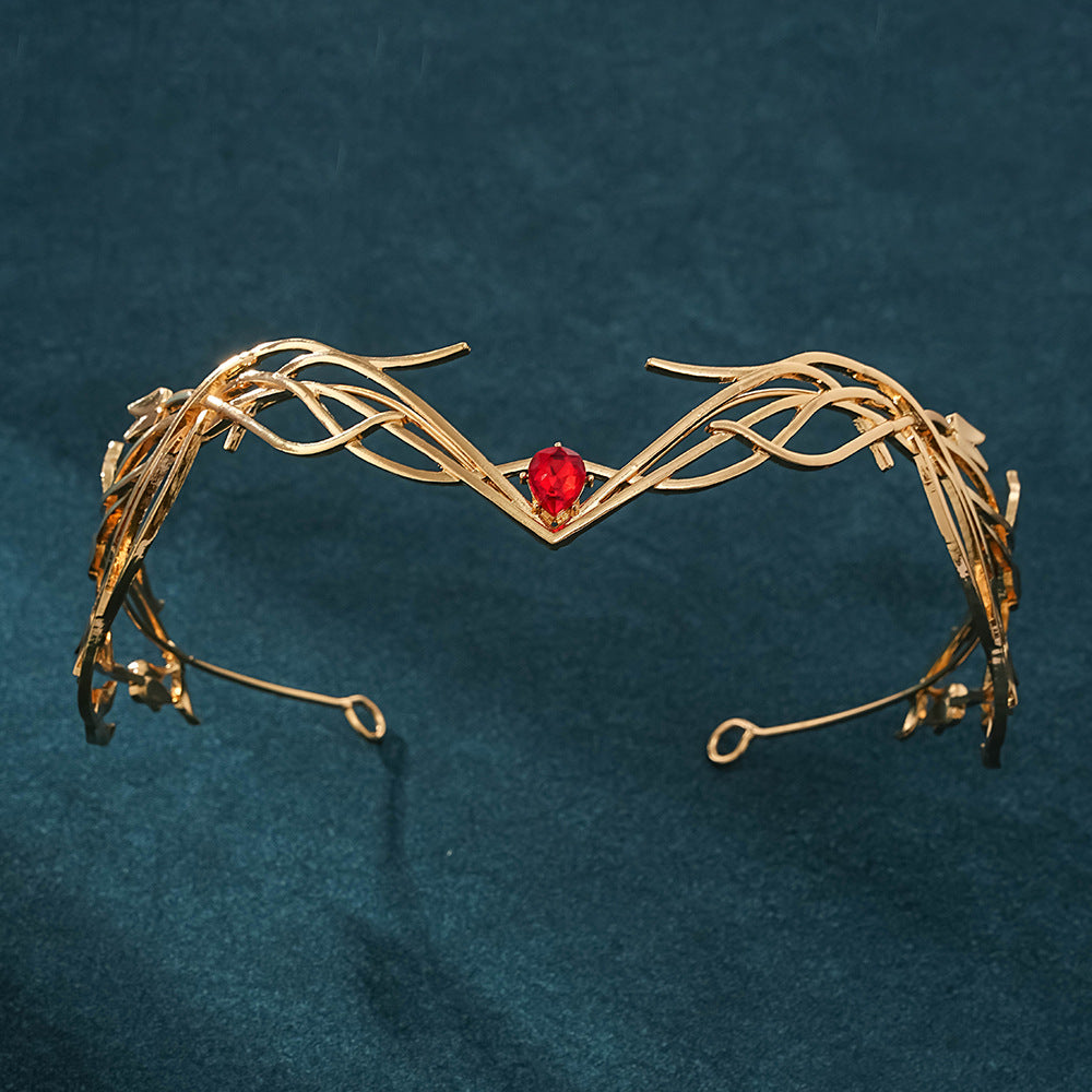 Goddess Warrior Leaves Forehead Ornament Headdress Alloy