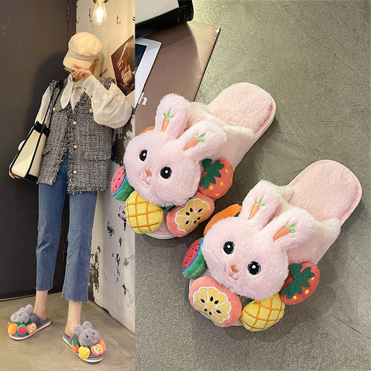 Plush Slippers Women's Home Indoor Girls Heart