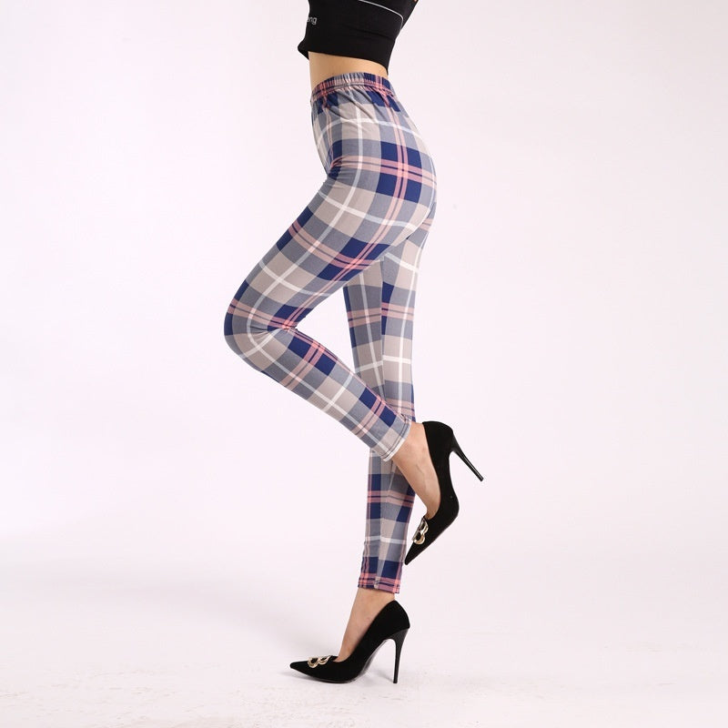Autumn Underwear Leggings Stretch Printed High-waisted Trousers