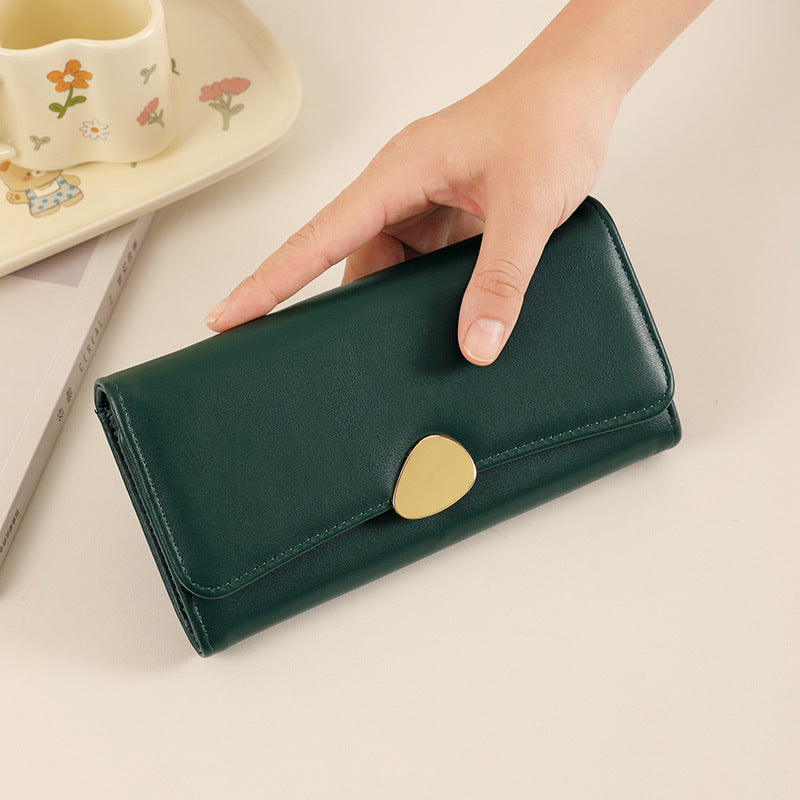 Women's Long Wallet Soft Leather Wallet Multi-card-slot Card Holder Retro Fashion Minimalism Large-capacity Handbag