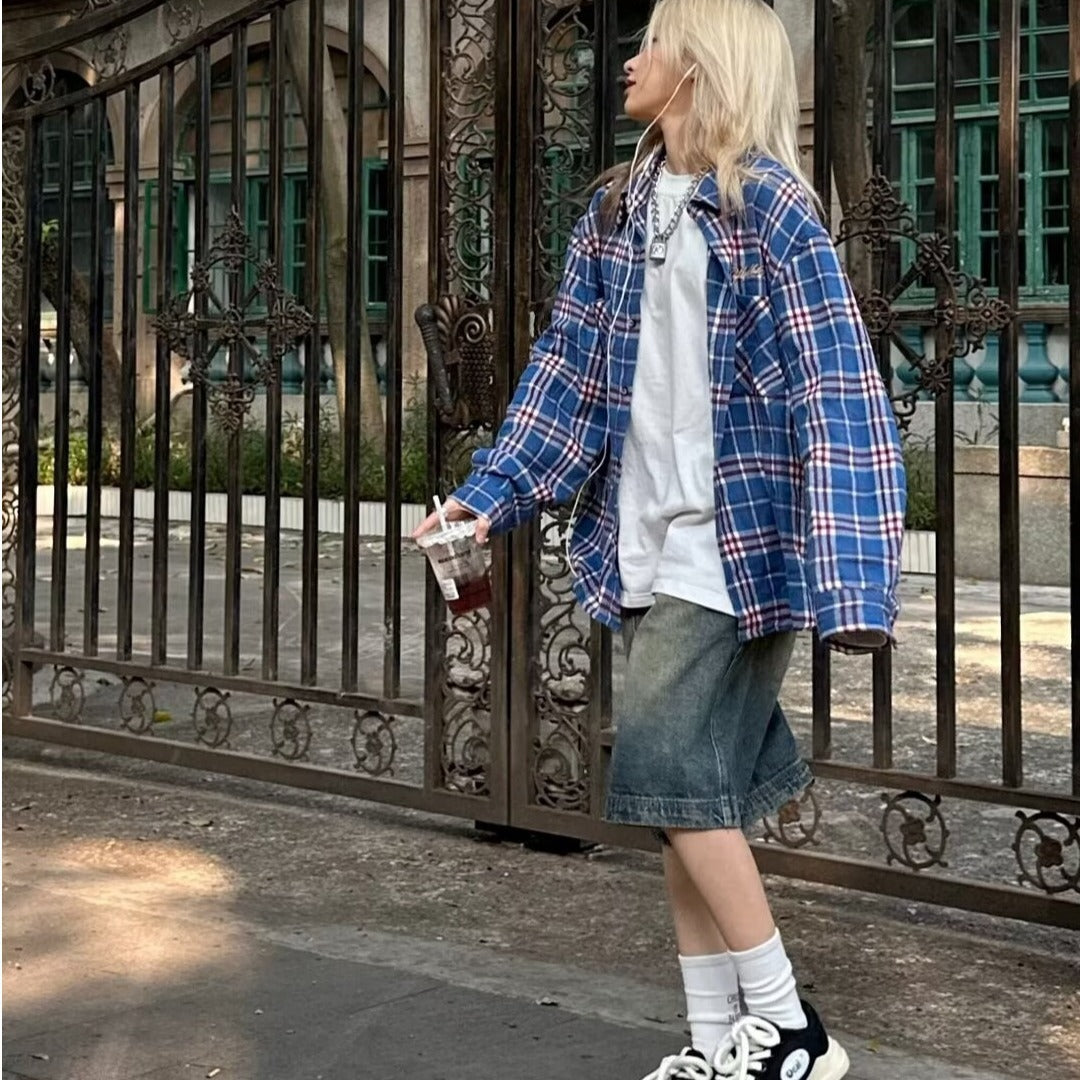 Straight Wide Leg Distressed Loose Leisure All-matching Cropped Pants