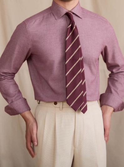 Retro Cotton Business-Casual Long-Sleeve Shirt For Commuting Skin-Friendly British Windsor Collar Slim Fit
