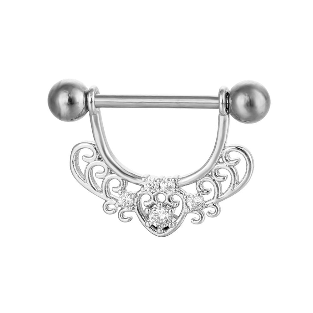 Puncture Nipple Ornament Inlaid Zircon Ring Nails